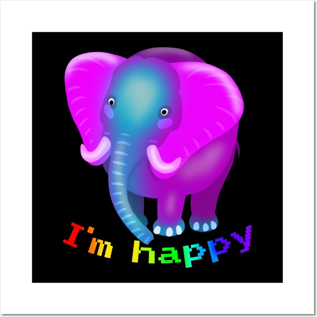 I'm happy funny animals Wall Art by AndreyG